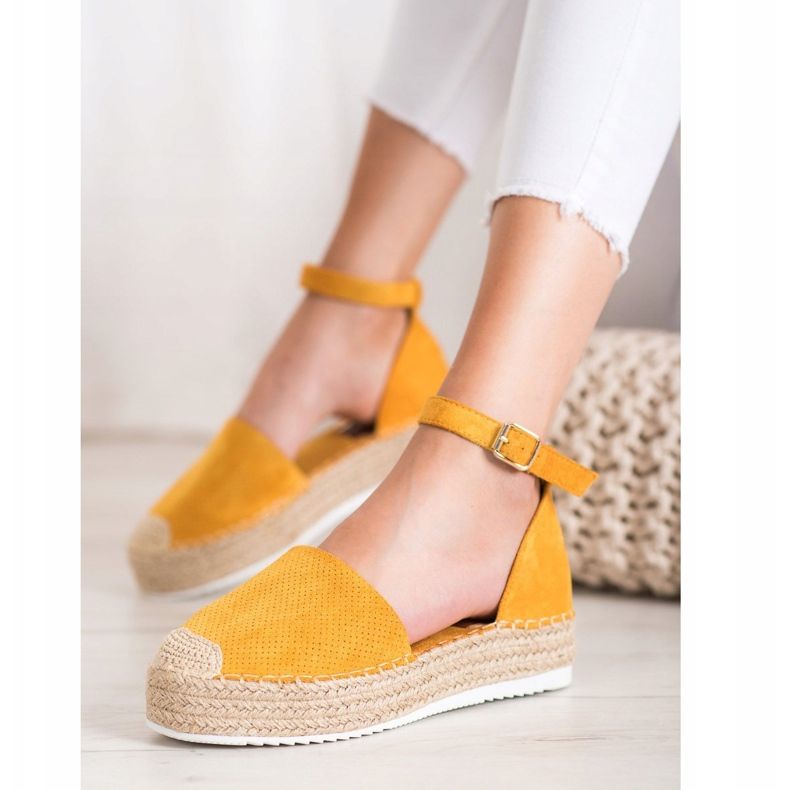 SHELOVET Espadrilles ajourées jaune 2