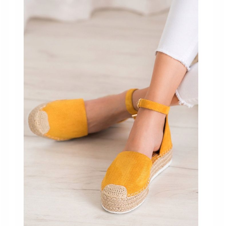 SHELOVET Espadrilles ajourées jaune 1