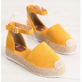 SHELOVET Espadrilles ajourées jaune 3