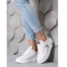 SHELOVET Chaussures de sport en cuir écologique blanche 2