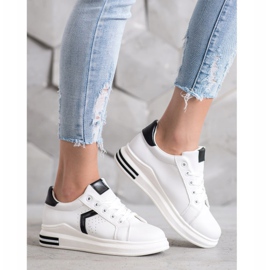 SHELOVET Chaussures de sport en cuir écologique blanche 2