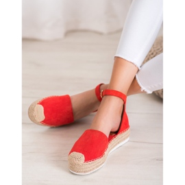 SHELOVET Espadrilles ajourées rouge 4