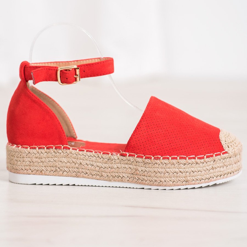 SHELOVET Espadrilles ajourées rouge 2