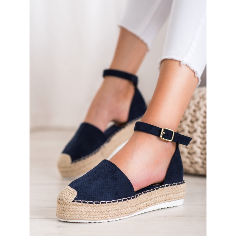 SHELOVET Espadrilles ajourées bleu 1