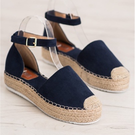 SHELOVET Espadrilles ajourées bleu 3
