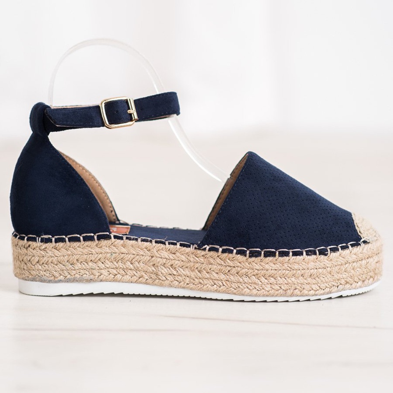 SHELOVET Espadrilles ajourées bleu 2