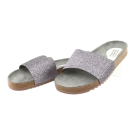 Filippo Les tongs pour femmes profilés en argent DK1373 / 20 gris 2