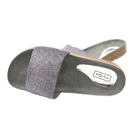 Filippo Les tongs pour femmes profilés en argent DK1373 / 20 gris 3