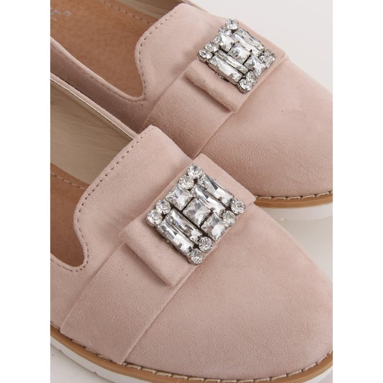 Mocassins en daim beige pastel T245 Beige 2