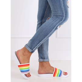 Chaussons arc-en-ciel blancs T325P Blanc multicolore 1