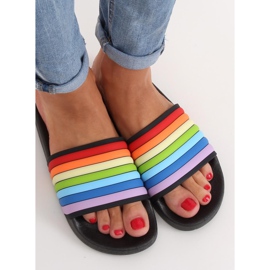 Chaussons arc-en-ciel noirs T325P Noir multicolore 1
