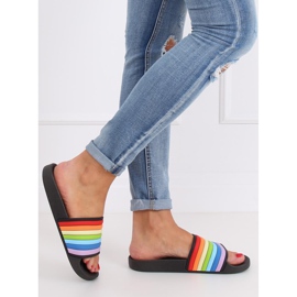 Chaussons arc-en-ciel noirs T325P Noir multicolore 2