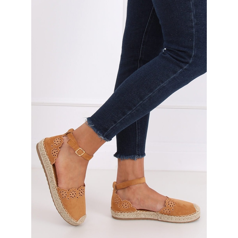 Espadrilles ajourées camel JH119 Camel brun 2
