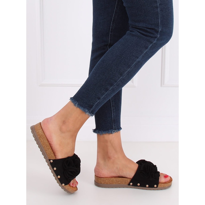 Chaussons noirs pour femmes F191 Noir le noir 2