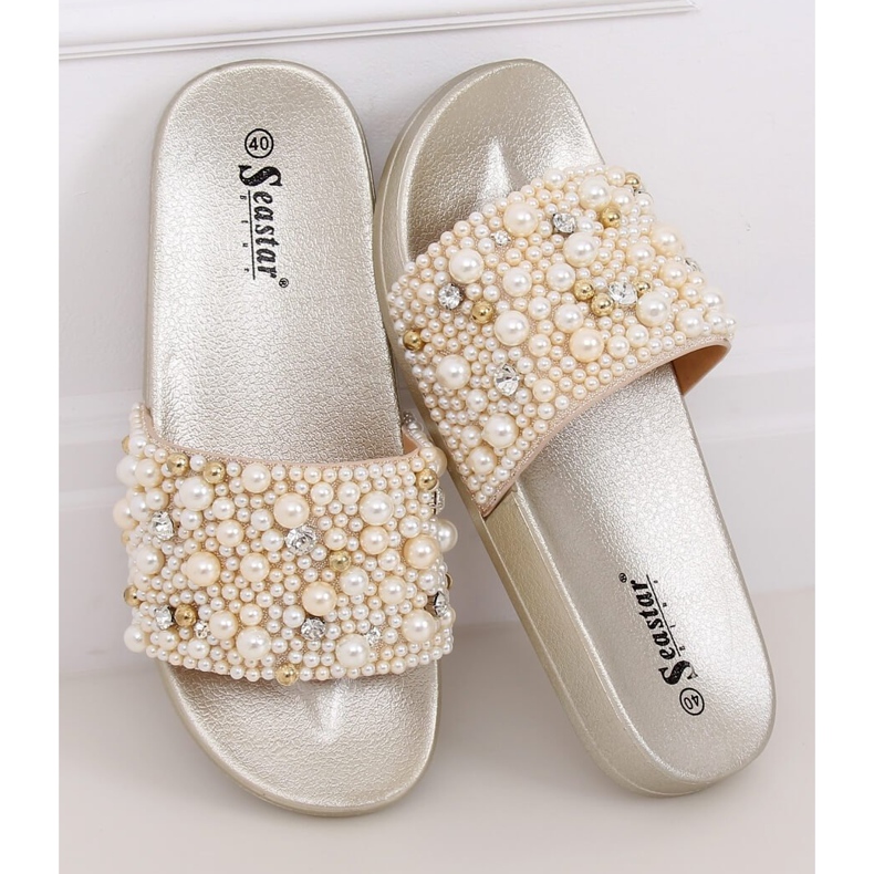 Chaussons avec perles BG66 Or doré 2