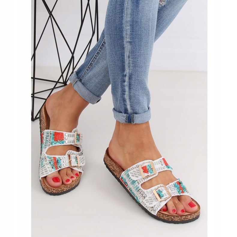 Scholki avec perles blanches CK133P Blanc multicolore 1