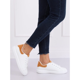 Baskets femme blanches LA85P Camel 1