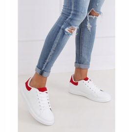 Baskets femme blanches LA85P Rouge 1
