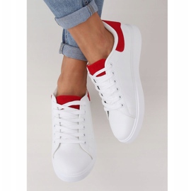 Baskets femme blanches LA85P Rouge 2