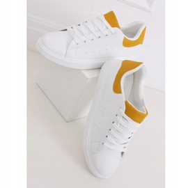 Baskets femme blanches LA85P Jaune 3