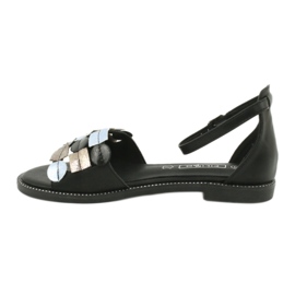 Sandales en cuir Filippo DS1286 / 20 MLT le noir gris jaune 1