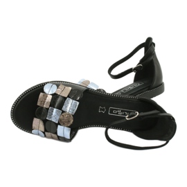Sandales en cuir Filippo DS1286 / 20 MLT le noir gris jaune 4