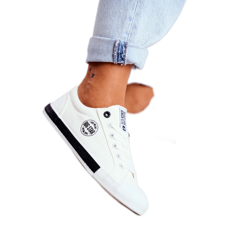 Baskets Femme Big Star Blanc FF274228 blanche le noir 2