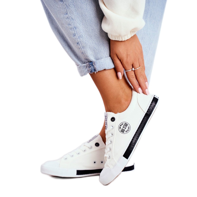 Baskets Femme Big Star Blanc FF274228 noir 3