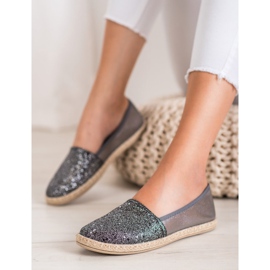 SHELOVET Slipons brillants gris 2