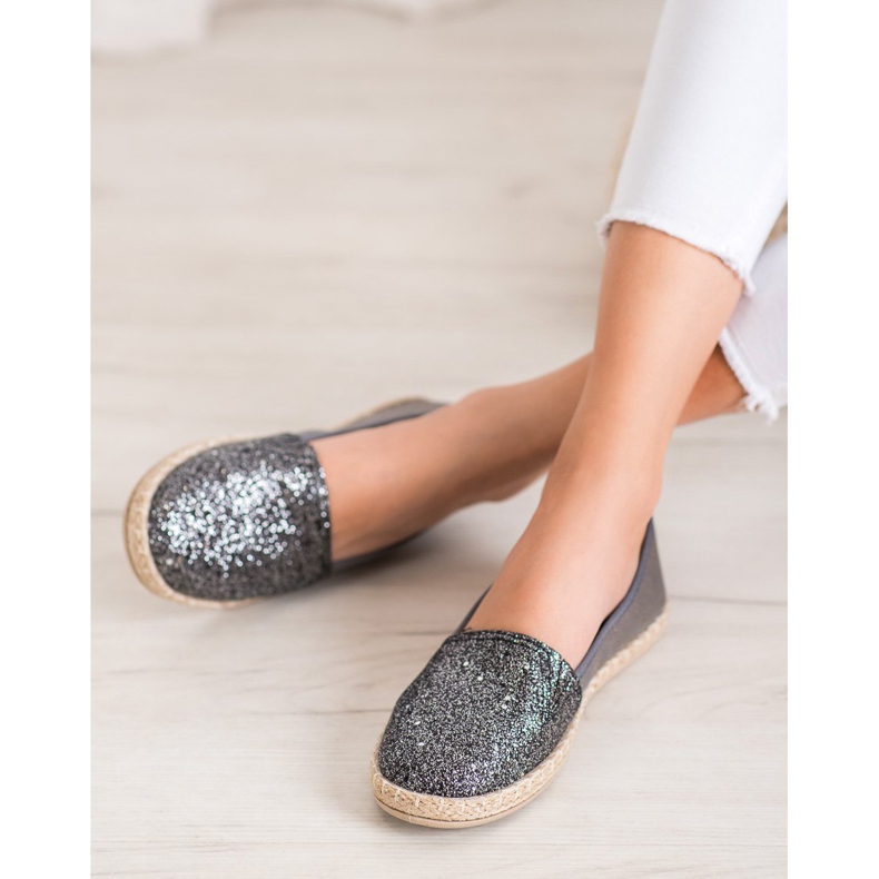 SHELOVET Slipons brillants gris 1
