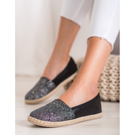 SHELOVET Slipons brillants noir gris 2