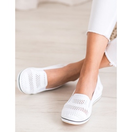SHELOVET Ballerines ajourées blanche 1
