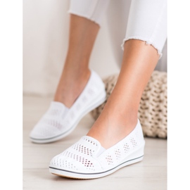 SHELOVET Ballerines ajourées blanche 2