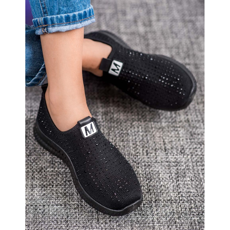 SHELOVET Slipons Avec Cristaux le noir 1