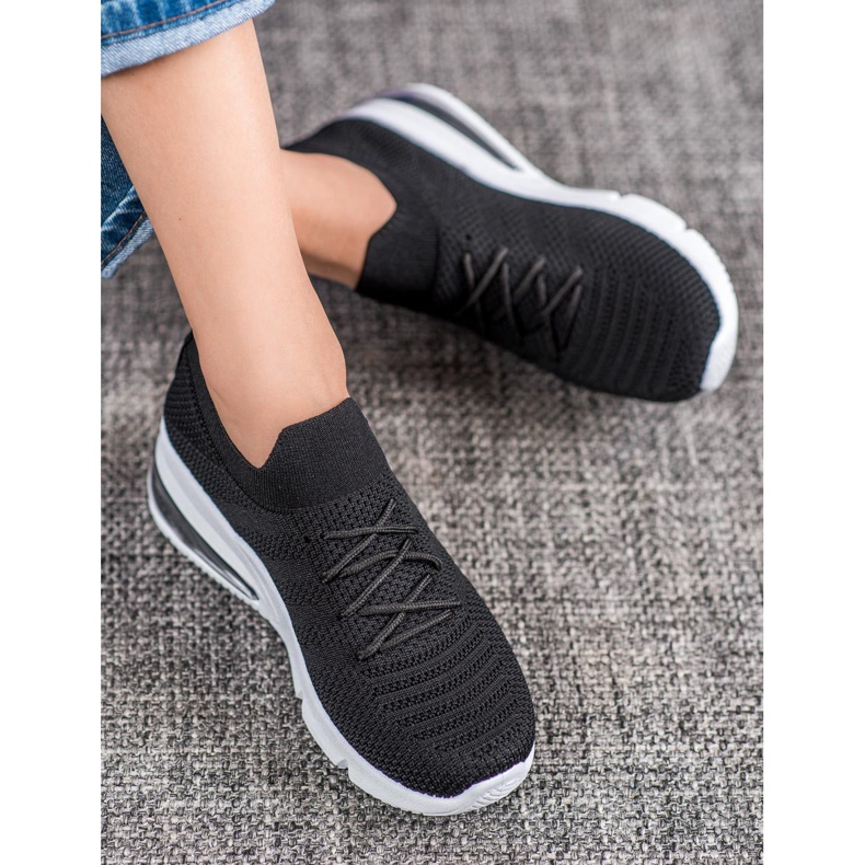 SHELOVET Baskets noires en textile le noir 1