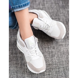 Weide Baskets compensées à la mode blanche gris 2