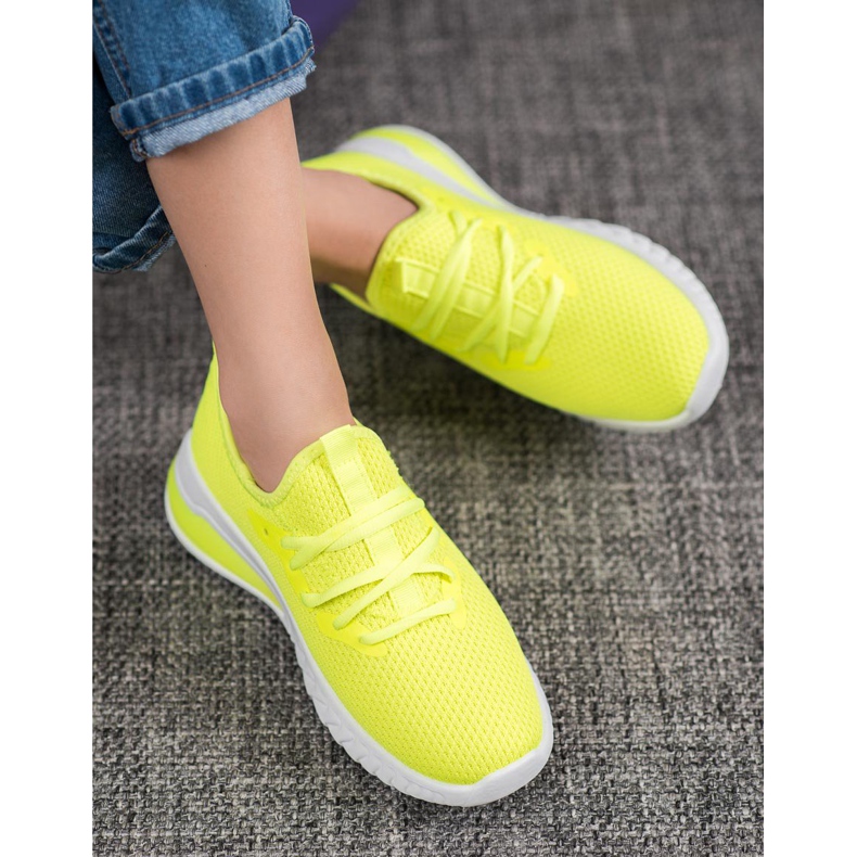 SHELOVET Baskets en textile jaune 1