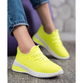SHELOVET Baskets en textile jaune 4