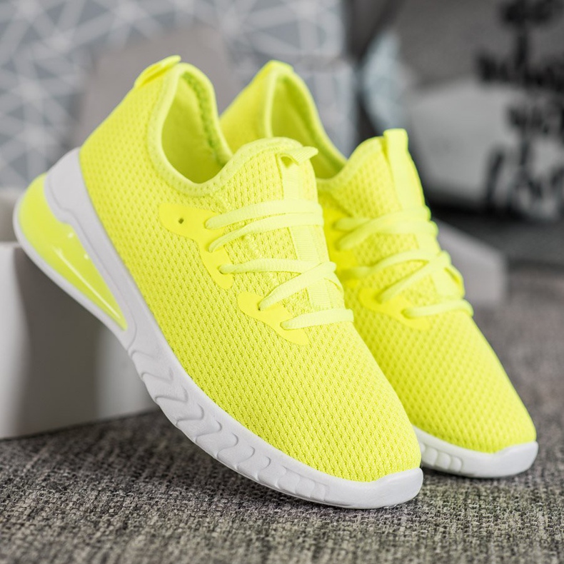 SHELOVET Baskets en textile jaune 2