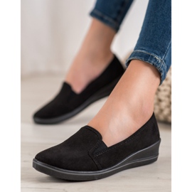 SHELOVET Slipons en daim le noir 4