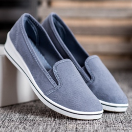SHELOVET Slipons en daim bleu 3