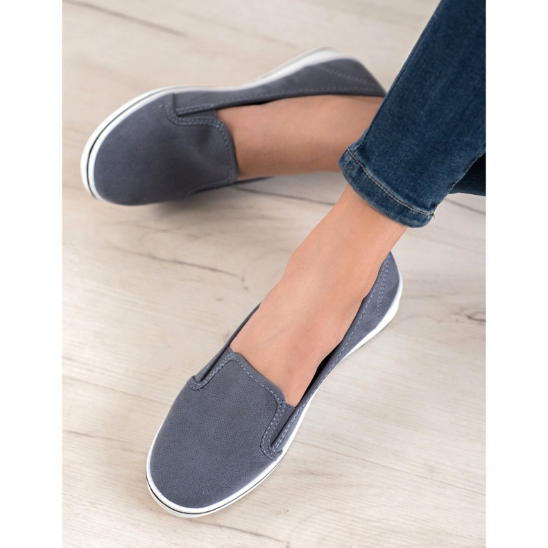 SHELOVET Slipons en daim bleu 1