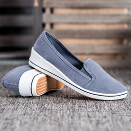 SHELOVET Slipons en daim bleu 2