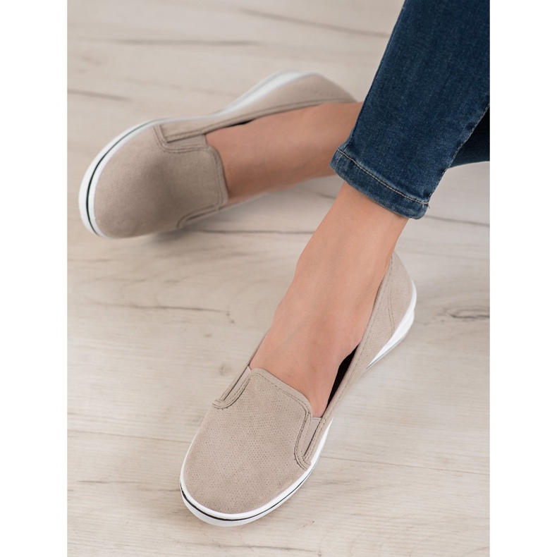 SHELOVET Slipons en daim brun 1