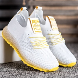 SHELOVET Baskets à semelle jaune blanche 3