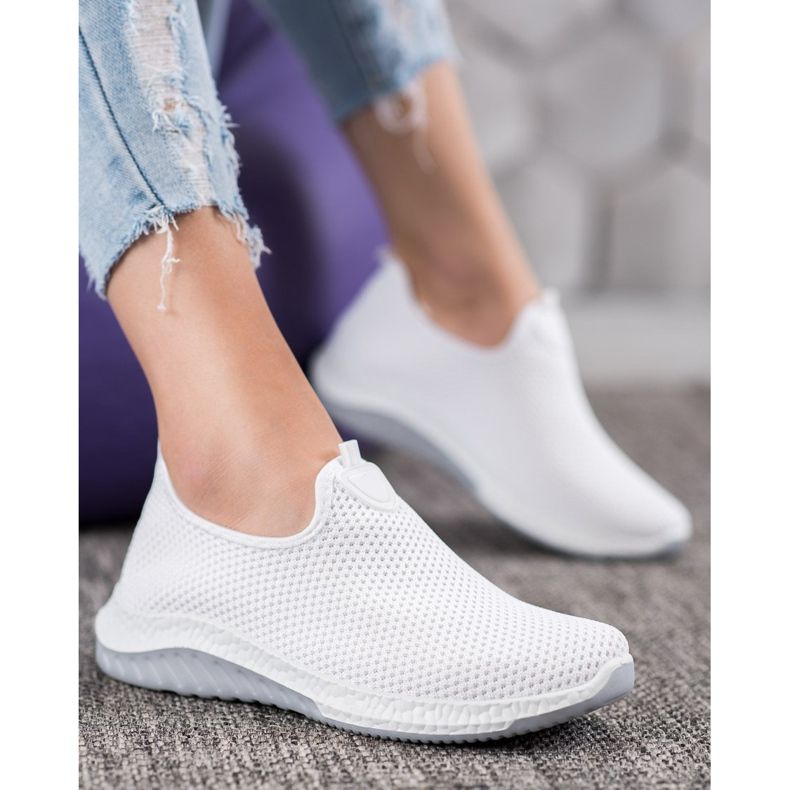 Renda Slipons Ajourés Sur La Plateforme blanc 1