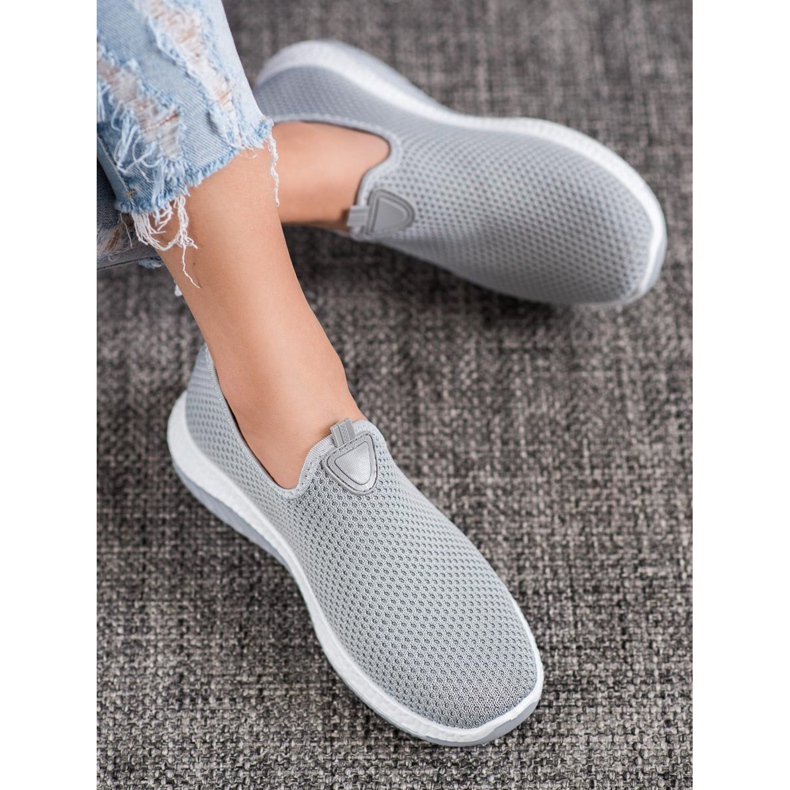 Renda Slipons Ajourés Sur La Plateforme gris 1