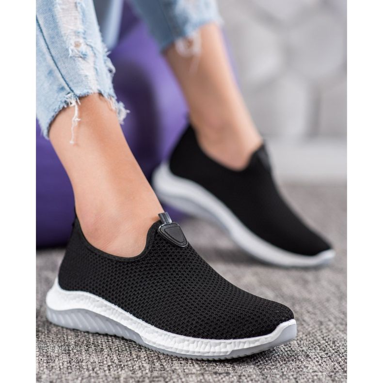 Renda Slipons Ajourés Sur La Plateforme noir 1
