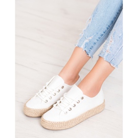 Kylie Baskets sur une plate-forme de paille blanc 1