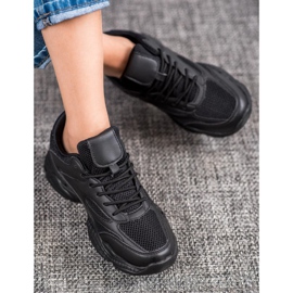 SHELOVET Baskets noires claires le noir 1